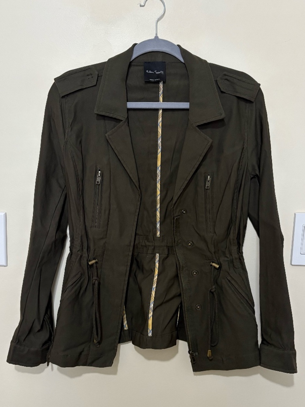 Cargo Utility Jacket in Olive Green Size XS